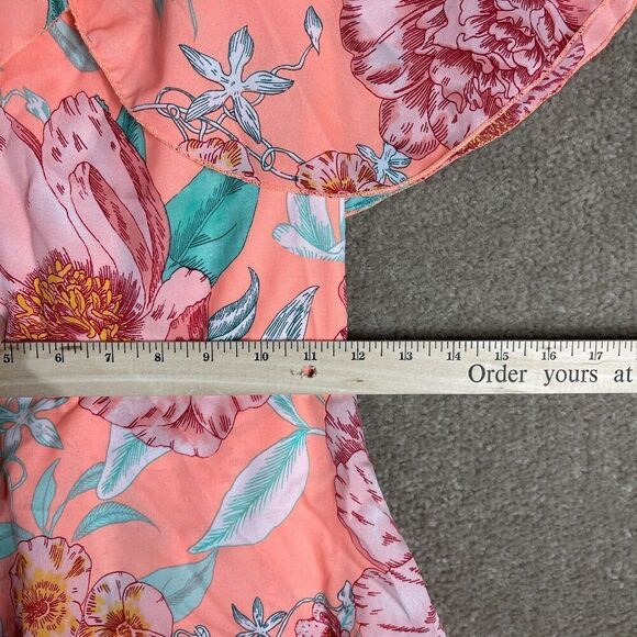 Asos Midi Dress Womens Size‎ 00 Pastel Floral Print Tie Open Back  Cape Draped - Picture 6 of 11